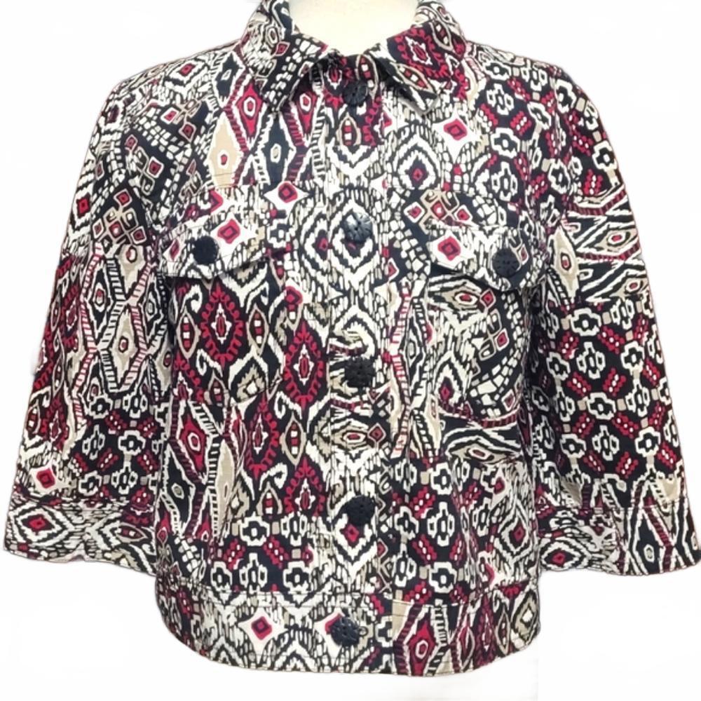 Ruby Rd. Cotton Button Down Boxy Jacket Size 14 - Picture 2 of 4